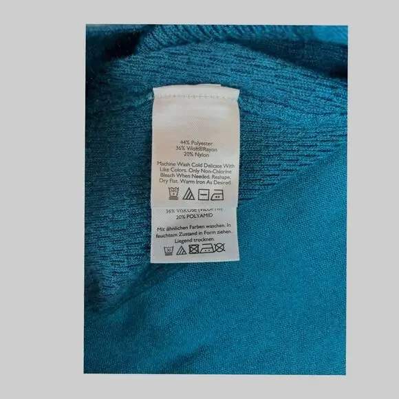 Eddie Bauer Quarter Zip Pullover Womens Size Large Teal - Picture 5 of 7